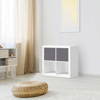 Möbelfolie Grau Light - IKEA Kallax Regal 2 Türen Quer - Wohnzimmer