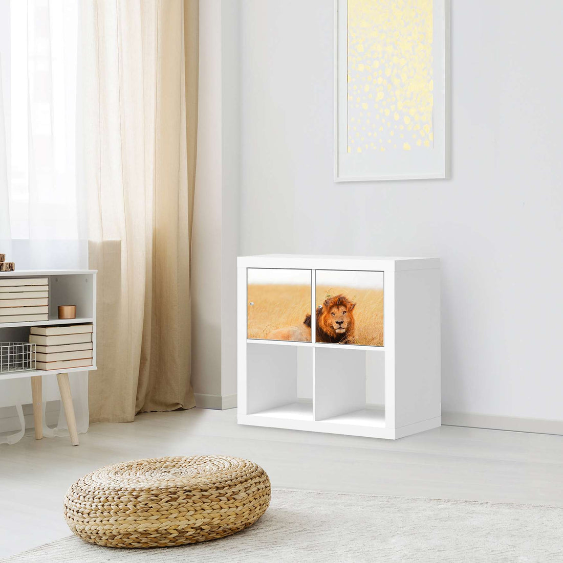 Möbelfolie Lion King - IKEA Kallax Regal 2 Türen Quer - Wohnzimmer