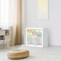 Möbelfolie Melitta Pastell Geometrie - IKEA Kallax Regal 2 Türen Quer - Wohnzimmer