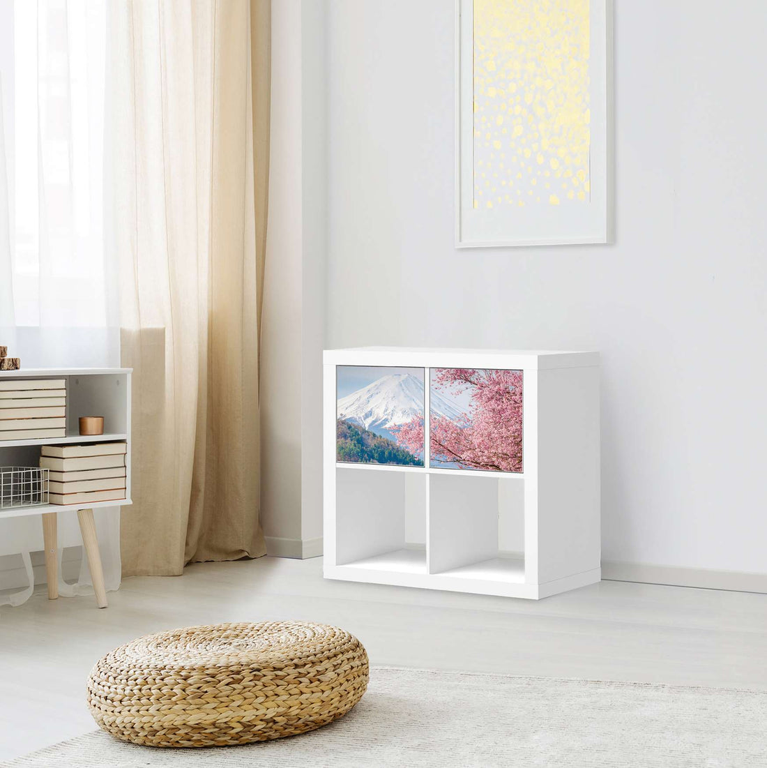 Möbelfolie Mount Fuji - IKEA Kallax Regal 2 Türen Quer - Wohnzimmer