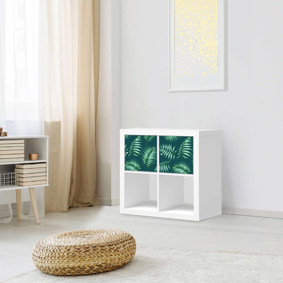 Möbelfolie Palmel No.5 - IKEA Kallax Regal 2 Türen Quer - Wohnzimmer