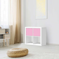 Möbelfolie Pink Light - IKEA Kallax Regal 2 Türen Quer - Wohnzimmer