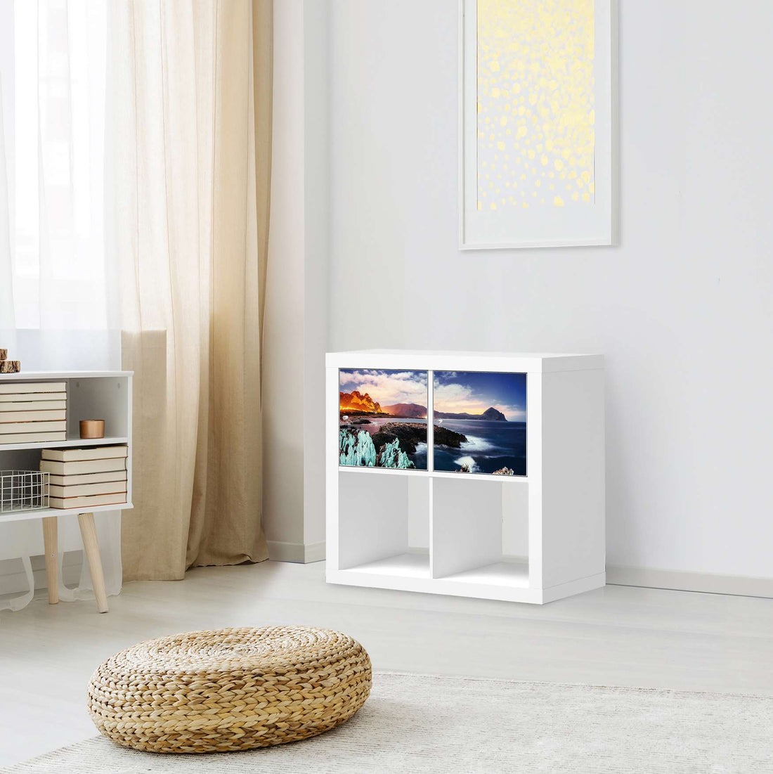 Möbelfolie Seaside - IKEA Kallax Regal 2 Türen Quer - Wohnzimmer