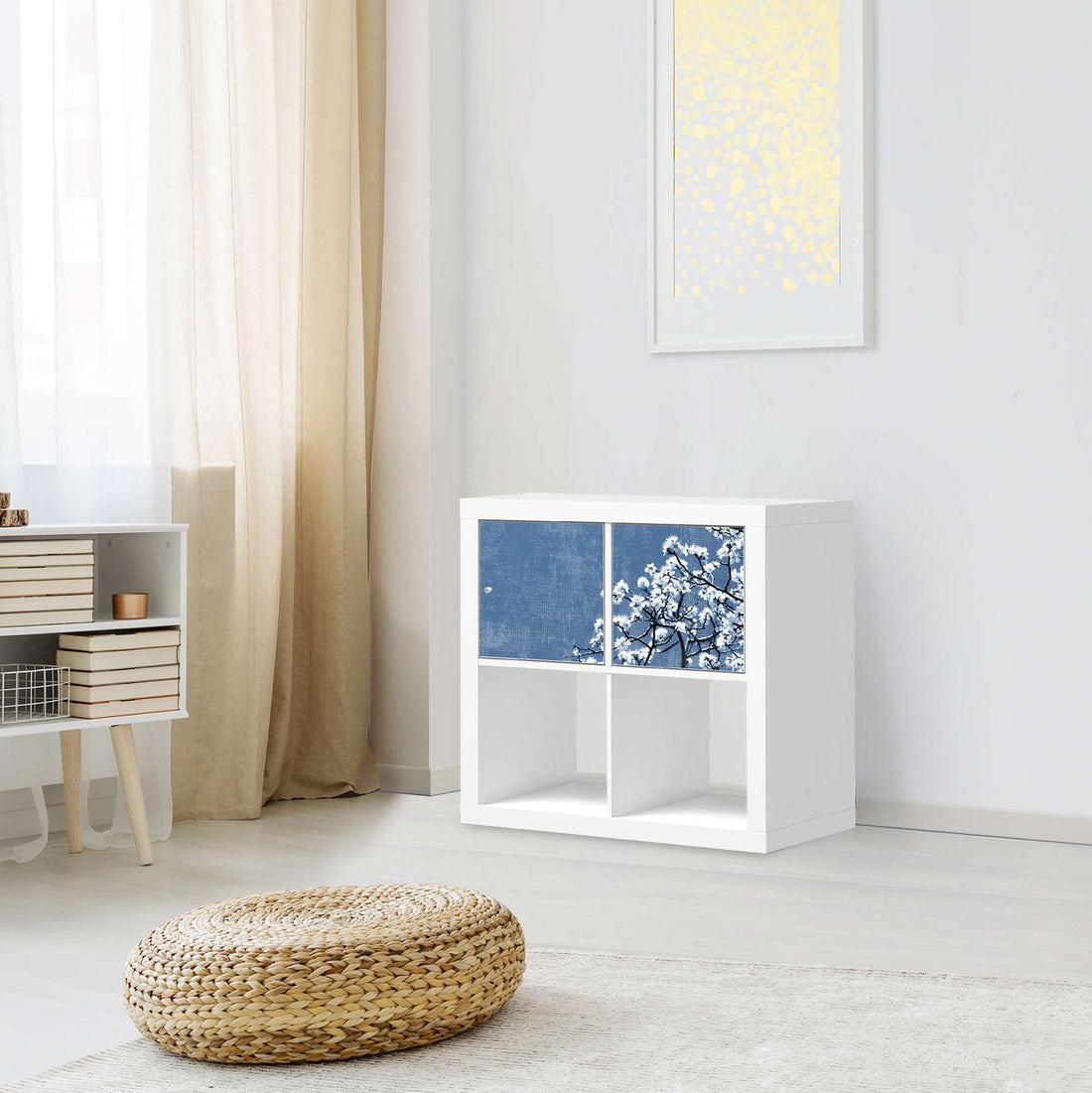 Möbelfolie Spring Tree - IKEA Kallax Regal 2 Türen Quer - Wohnzimmer