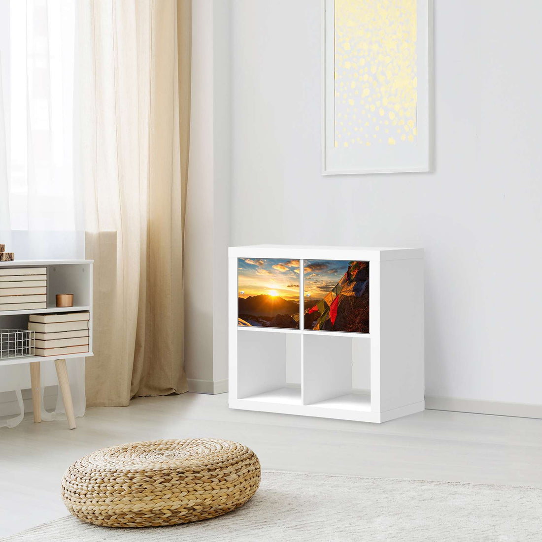Möbelfolie Tibet - IKEA Kallax Regal 2 Türen Quer - Wohnzimmer