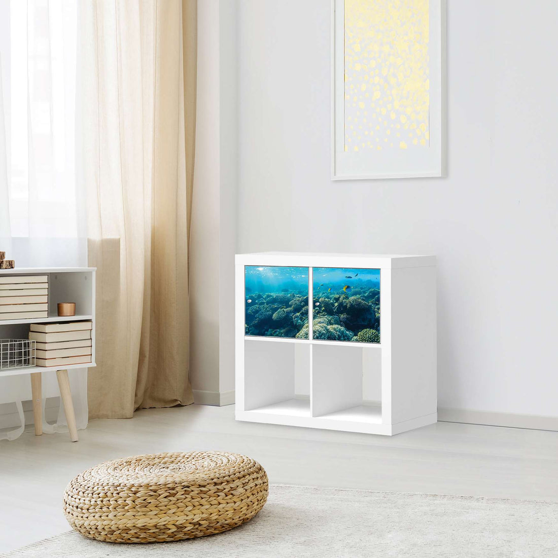 Möbelfolie Underwater World - IKEA Kallax Regal 2 Türen Quer - Wohnzimmer