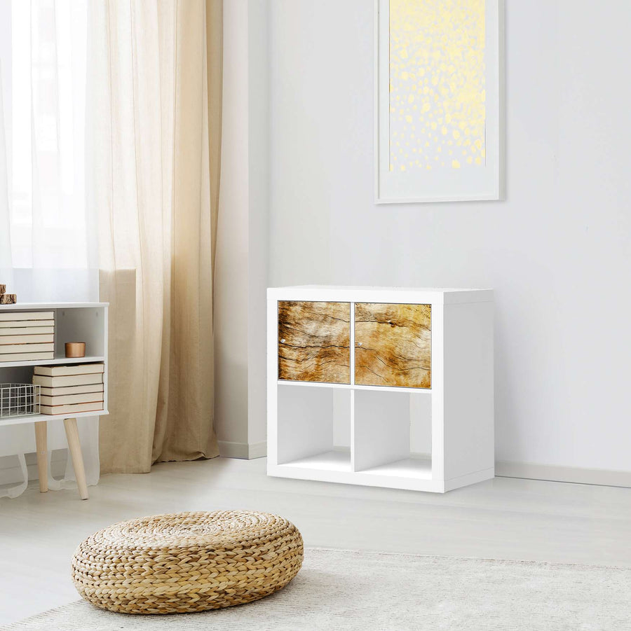 Möbelfolie Unterholz - IKEA Kallax Regal 2 Türen Quer - Wohnzimmer