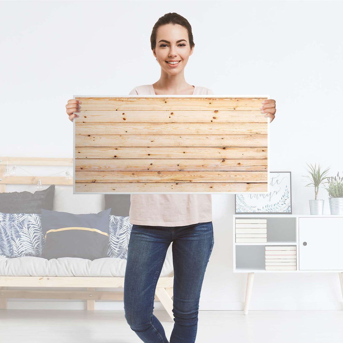 Möbelfolie Bright Planks - IKEA Kallax Regal [oben] - Folie