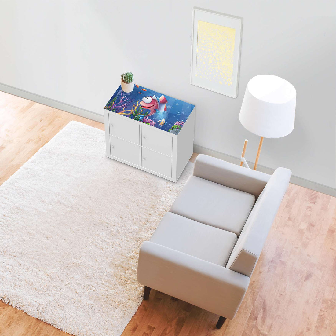 Möbelfolie Bubbles - IKEA Kallax Regal [oben] - Kinderzimmer