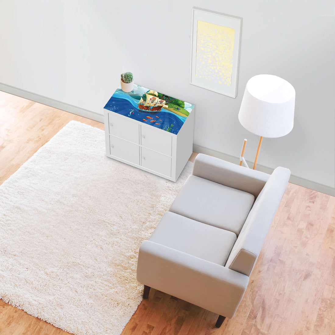 Möbelfolie Pirates - IKEA Kallax Regal [oben] - Kinderzimmer