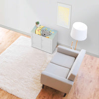 Möbelfolie Teddy und Mond - IKEA Kallax Regal [oben] - Kinderzimmer