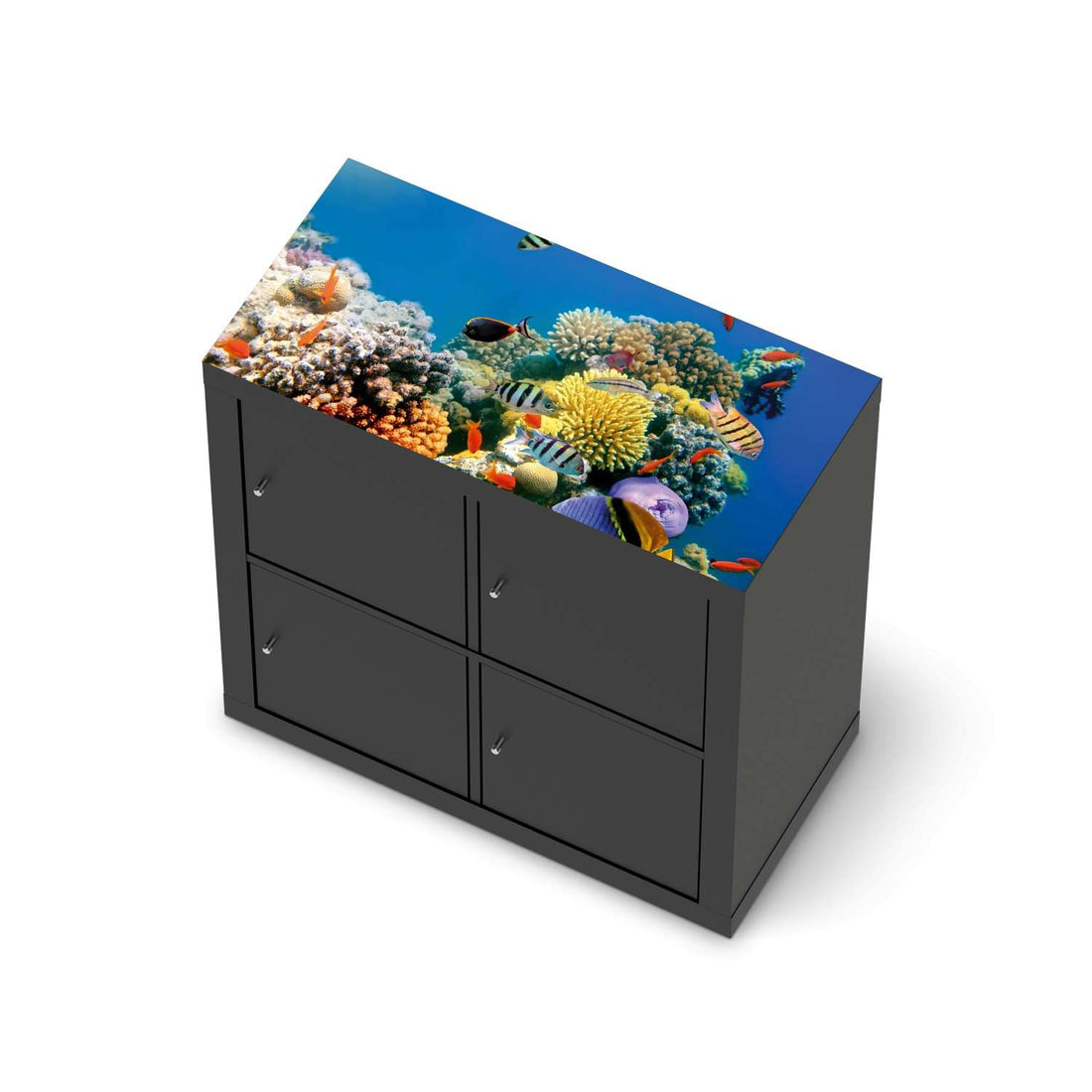 Möbelfolie Coral Reef - IKEA Kallax Regal [oben] - schwarz
