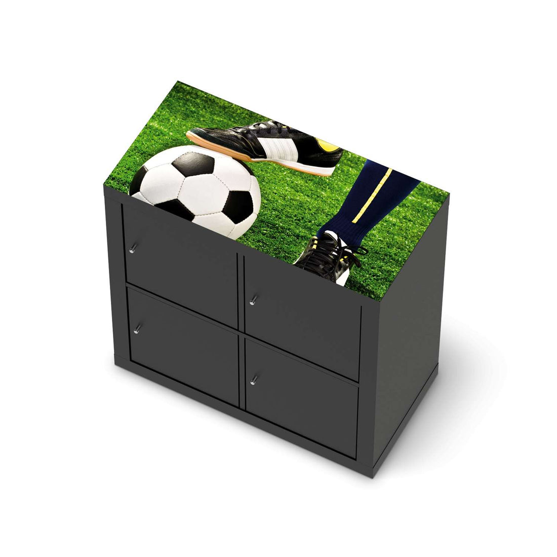 Möbelfolie Fussballstar - IKEA Kallax Regal [oben] - schwarz
