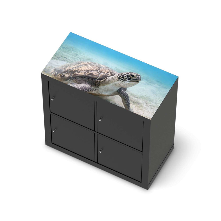 Möbelfolie Green Sea Turtle - IKEA Kallax Regal [oben] - schwarz