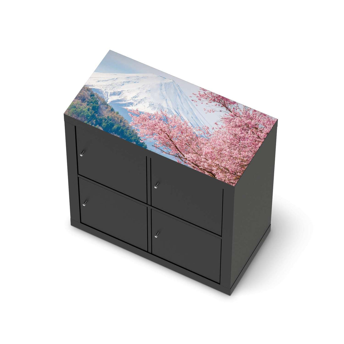 Möbelfolie Mount Fuji - IKEA Kallax Regal [oben] - schwarz