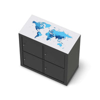 Möbelfolie Politische Weltkarte - IKEA Kallax Regal [oben] - schwarz