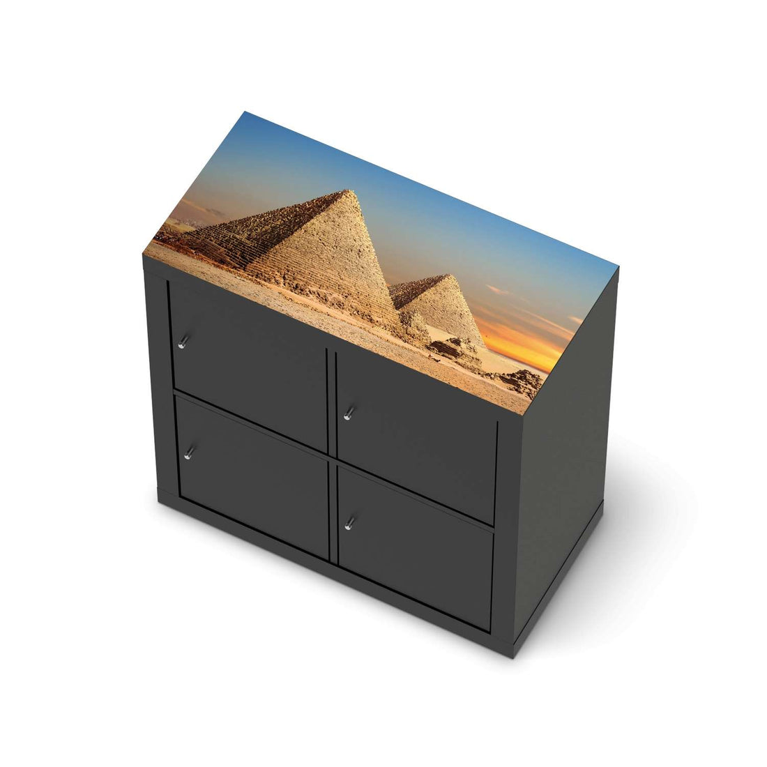 Möbelfolie Pyramids - IKEA Kallax Regal [oben] - schwarz