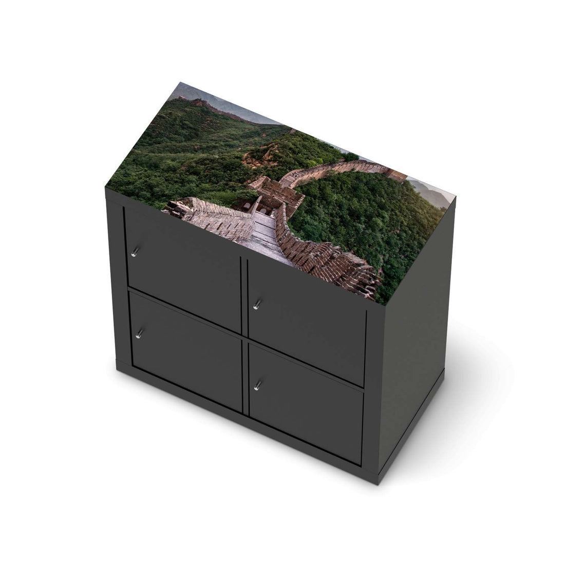 Möbelfolie The Great Wall - IKEA Kallax Regal [oben] - schwarz