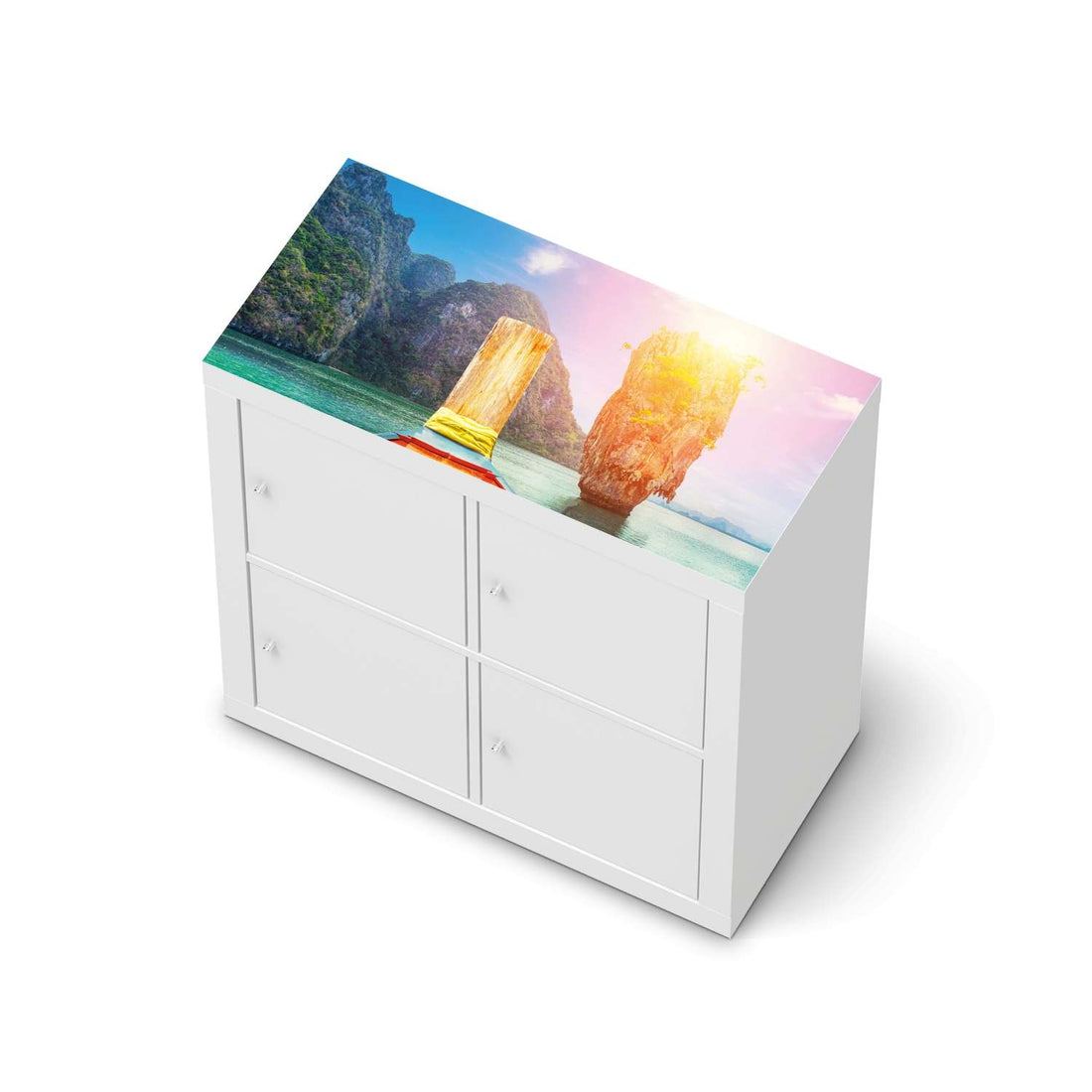 Möbelfolie Blue Water Lagoon - IKEA Kallax Regal [oben]  - weiss