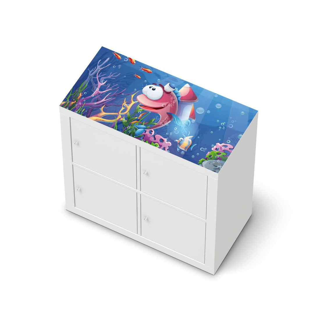 Möbelfolie Bubbles - IKEA Kallax Regal [oben]  - weiss