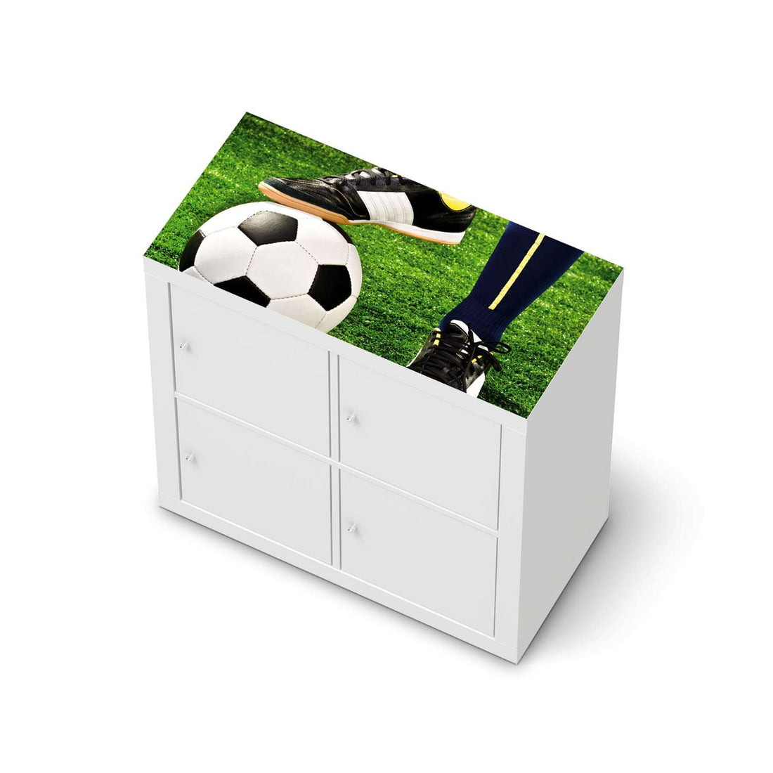 Möbelfolie Fussballstar - IKEA Kallax Regal [oben]  - weiss