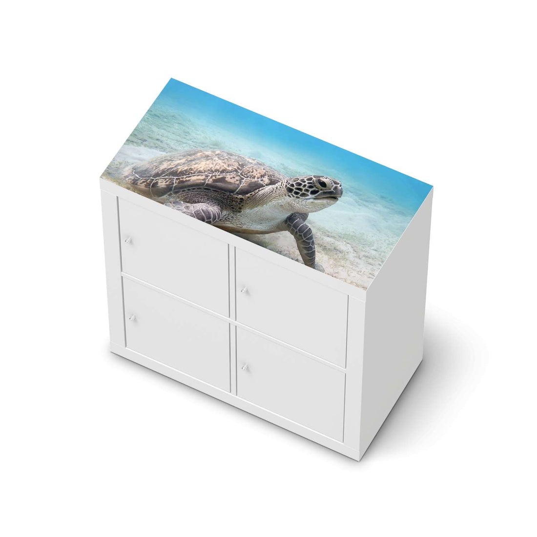 Möbelfolie Green Sea Turtle - IKEA Kallax Regal [oben]  - weiss