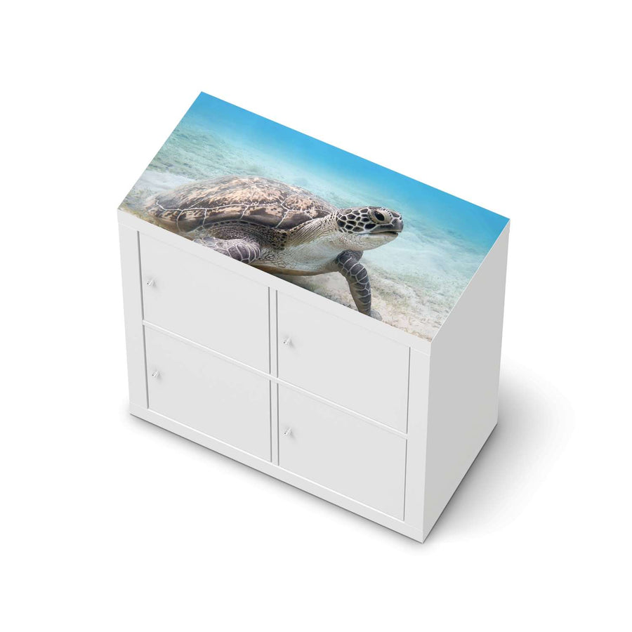 Möbelfolie Green Sea Turtle - IKEA Kallax Regal [oben]  - weiss
