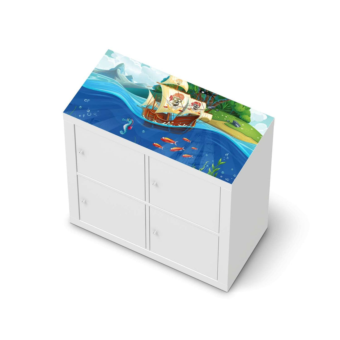 Möbelfolie Pirates - IKEA Kallax Regal [oben]  - weiss