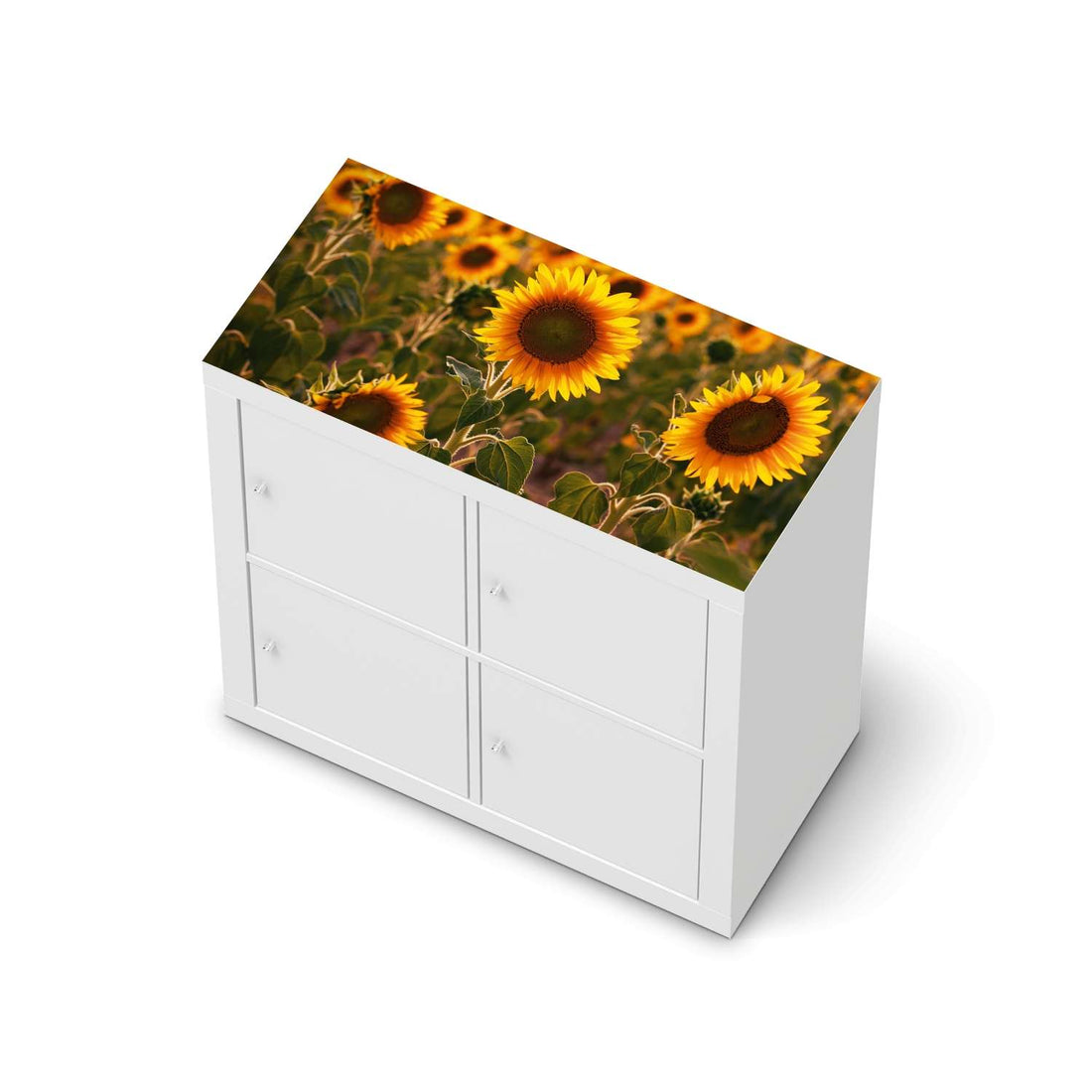 Möbelfolie Sunflowers - IKEA Kallax Regal [oben]  - weiss