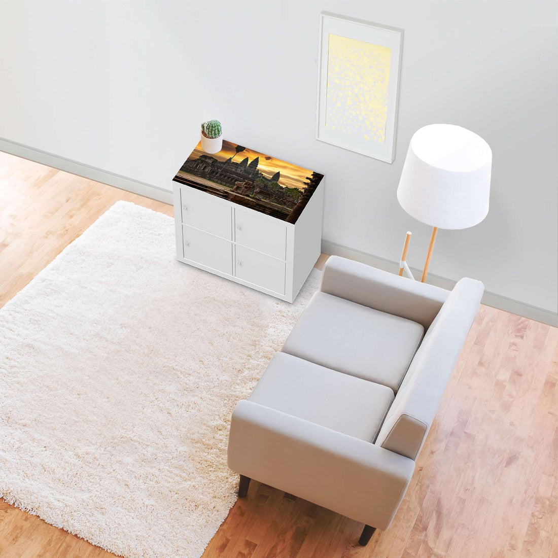 Möbelfolie Angkor Wat - IKEA Kallax Regal [oben] - Wohnzimmer