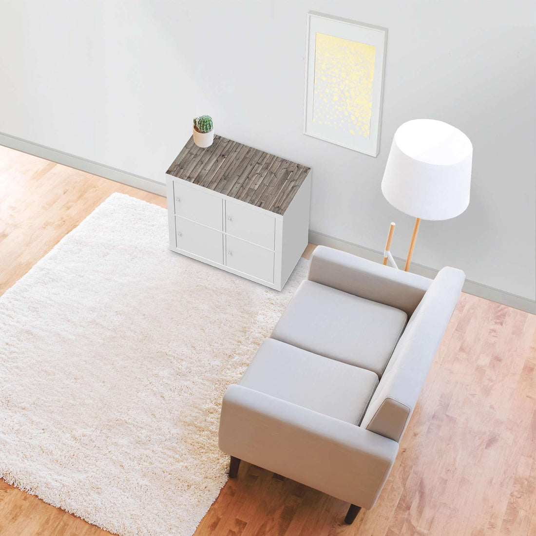 Möbelfolie Dark washed - IKEA Kallax Regal [oben] - Wohnzimmer
