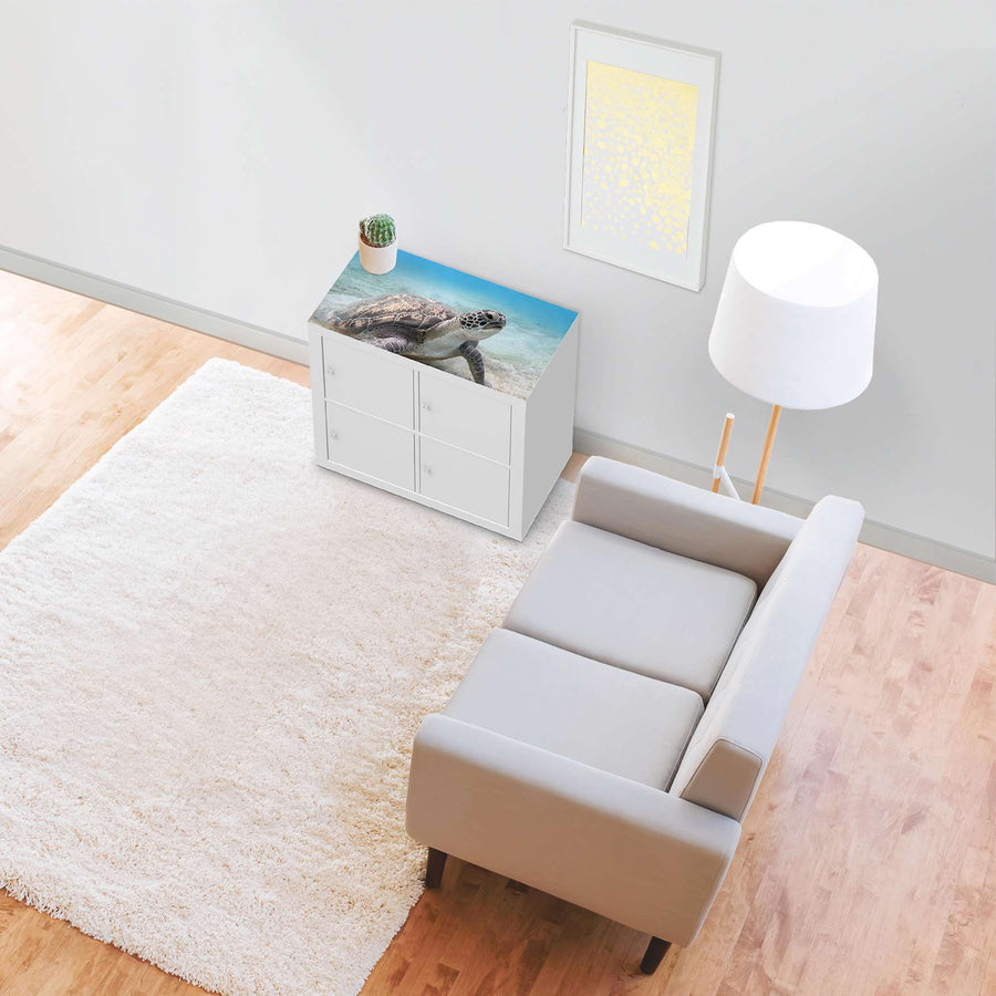 Möbelfolie Green Sea Turtle - IKEA Kallax Regal [oben] - Wohnzimmer