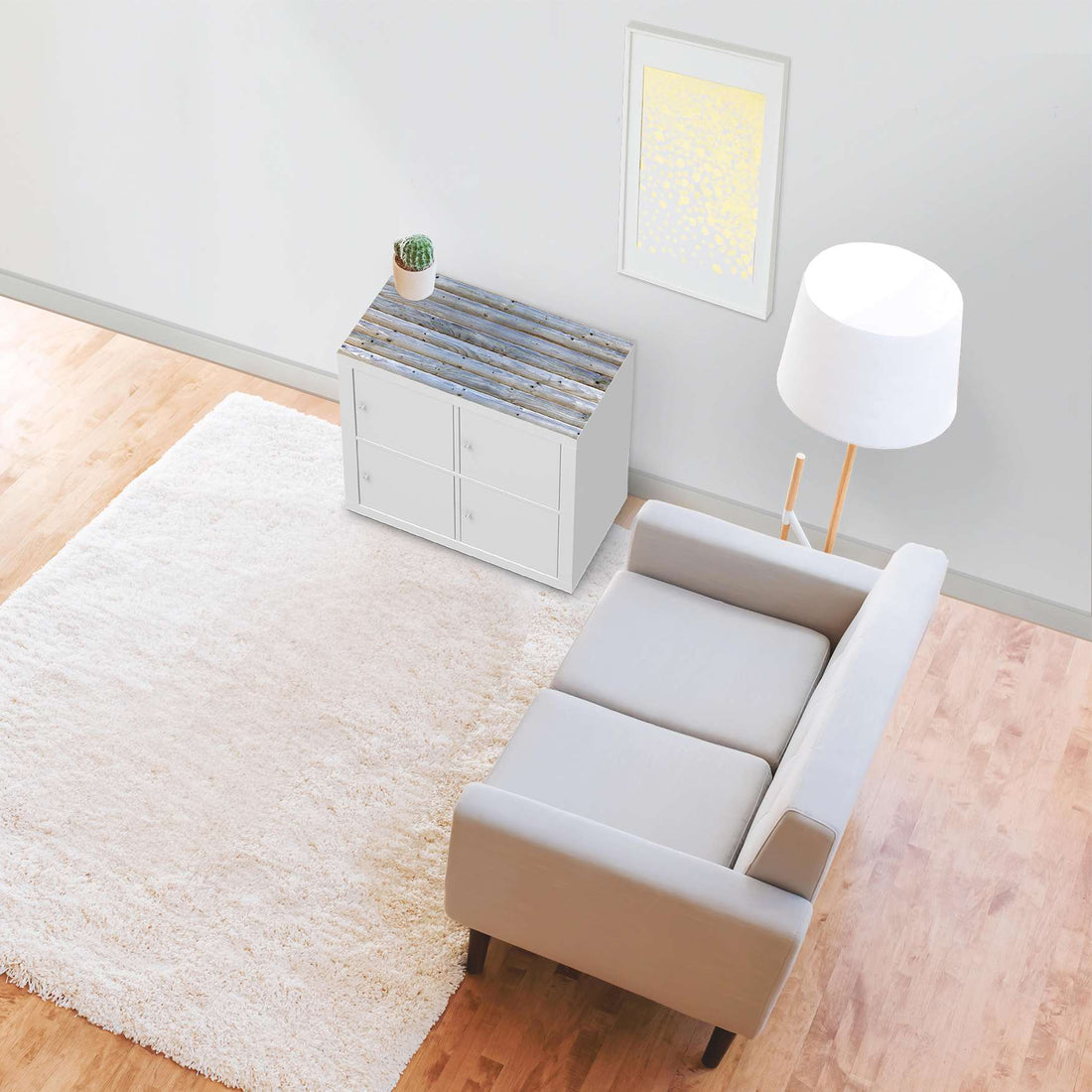 Möbelfolie Greyhound - IKEA Kallax Regal [oben] - Wohnzimmer
