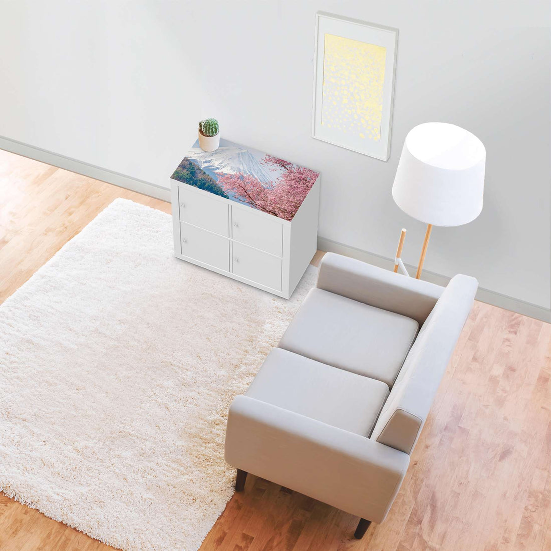Möbelfolie Mount Fuji - IKEA Kallax Regal [oben] - Wohnzimmer