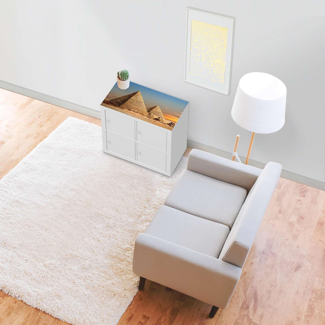 Möbelfolie Pyramids - IKEA Kallax Regal [oben] - Wohnzimmer