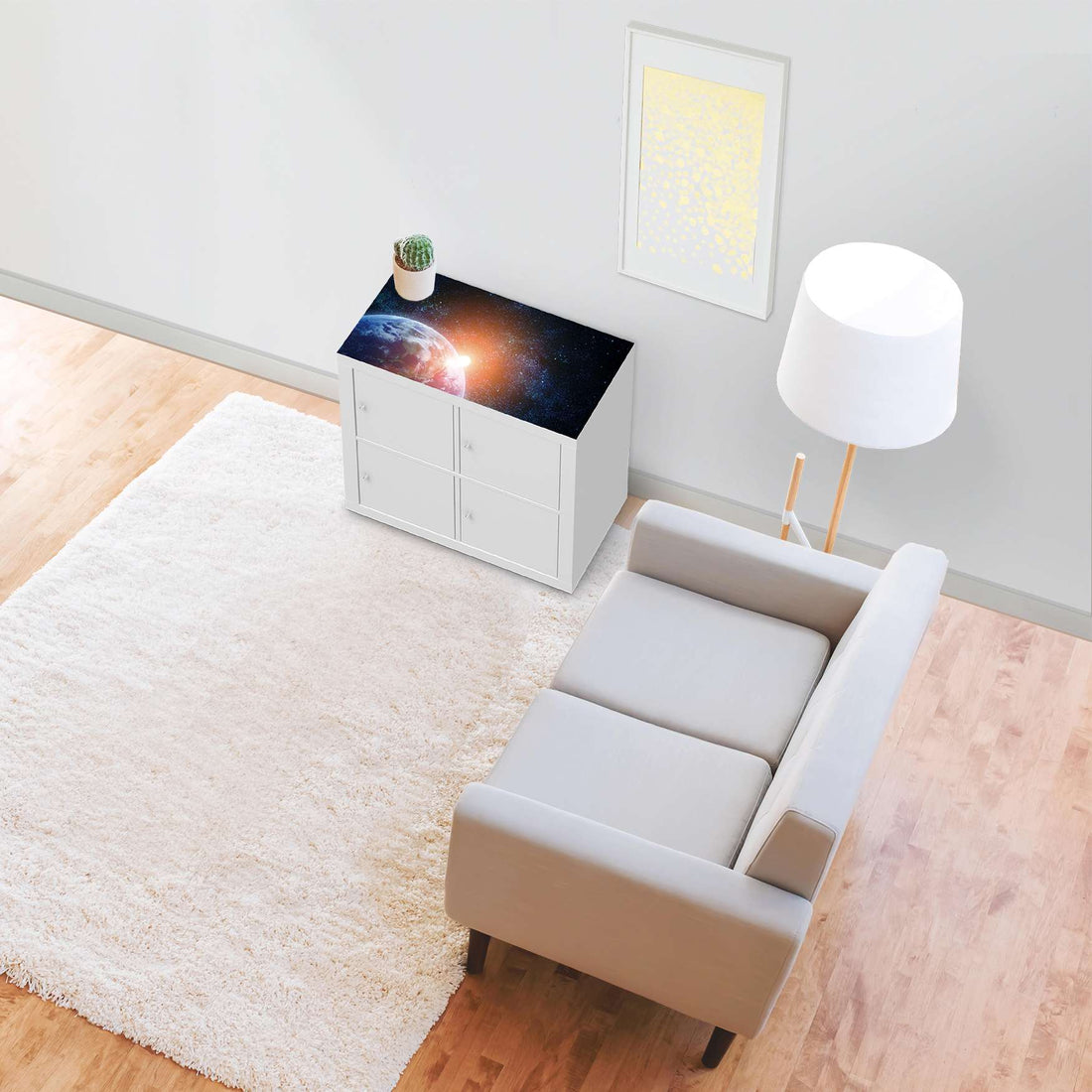 Möbelfolie Sunrise - IKEA Kallax Regal [oben] - Wohnzimmer