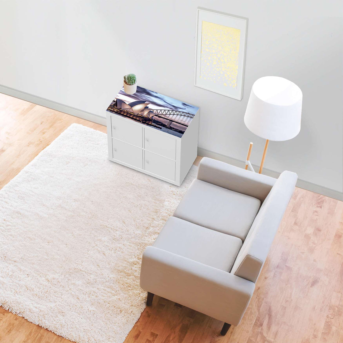 Möbelfolie Sydney - IKEA Kallax Regal [oben] - Wohnzimmer