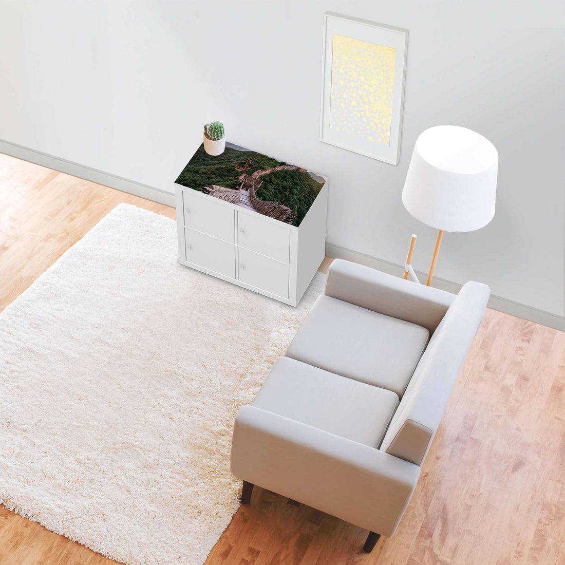 Möbelfolie The Great Wall - IKEA Kallax Regal [oben] - Wohnzimmer
