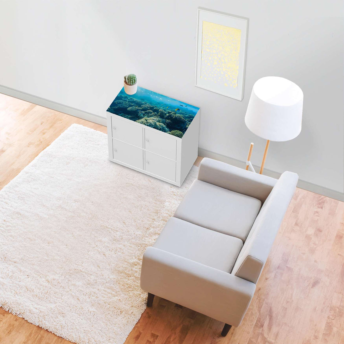 Möbelfolie Underwater World - IKEA Kallax Regal [oben] - Wohnzimmer