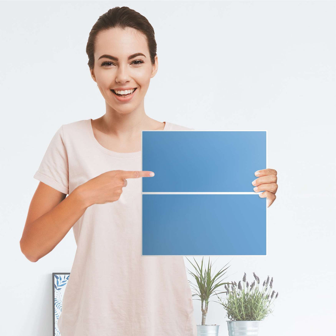 Möbelfolie Blau Light - IKEA Kallax Regal Schubladen - Folie