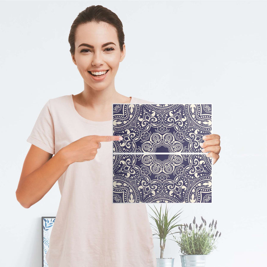 Möbelfolie Blue Mandala - IKEA Kallax Regal Schubladen - Folie