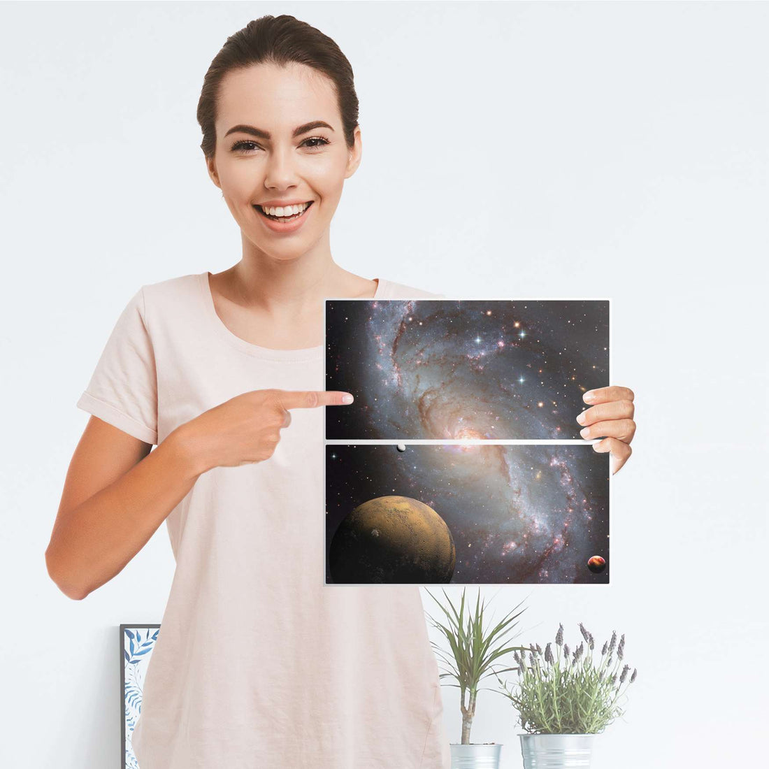Möbelfolie Milky Way - IKEA Kallax Regal Schubladen - Folie