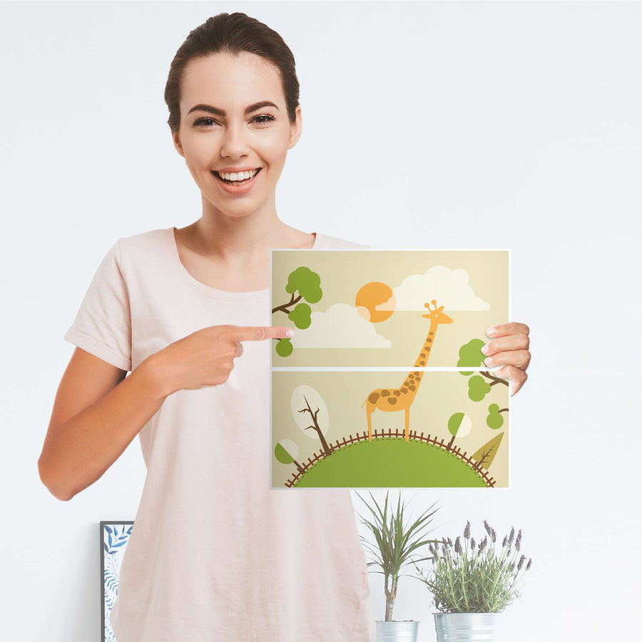 Möbelfolie Mountain Giraffe - IKEA Kallax Regal Schubladen - Folie