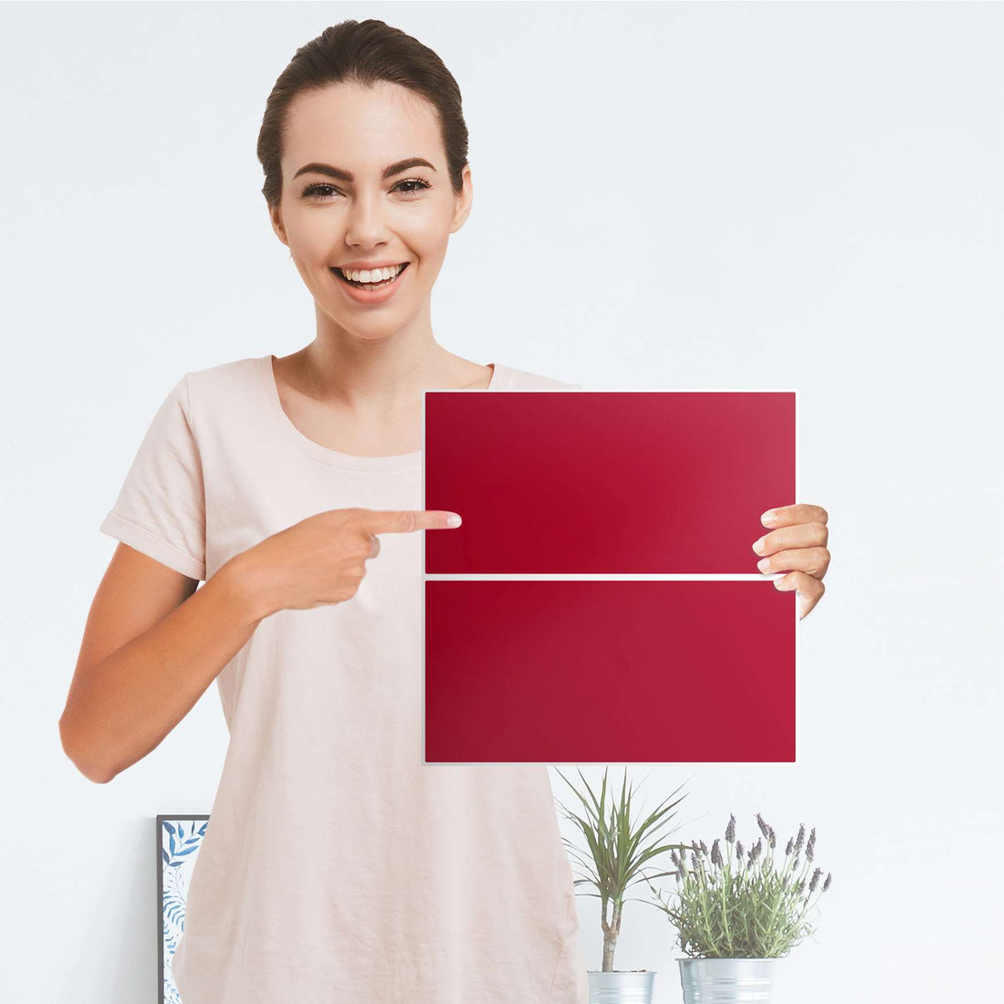 Möbelfolie Rot Dark - IKEA Kallax Regal Schubladen - Folie