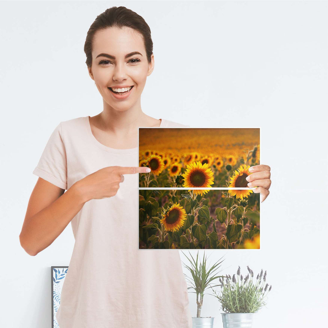 Möbelfolie Sunflowers - IKEA Kallax Regal Schubladen - Folie