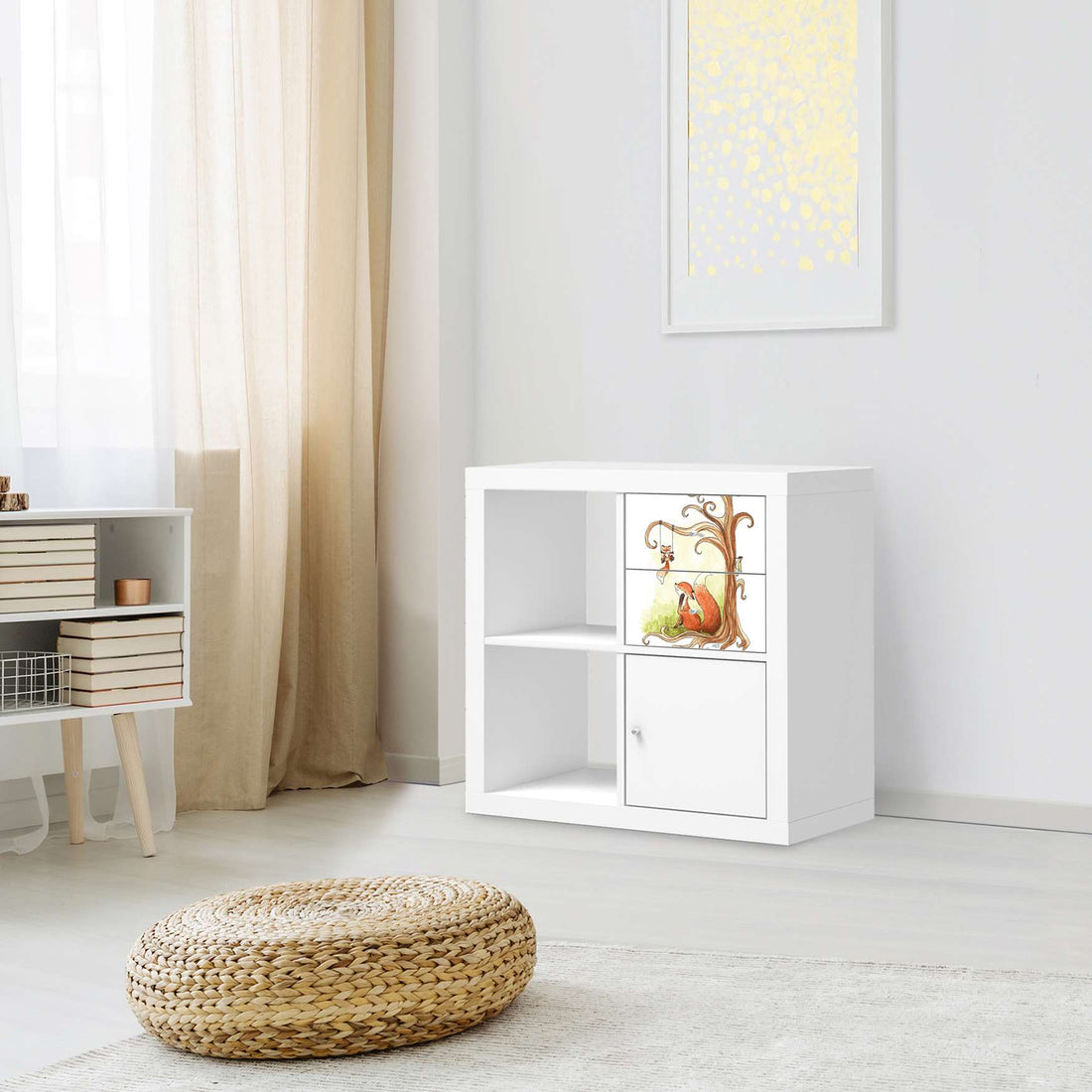 Möbelfolie Füchse - IKEA Kallax Regal Schubladen - Kinderzimmer