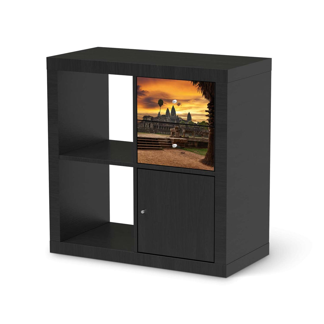Möbelfolie Angkor Wat - IKEA Kallax Regal Schubladen - schwarz