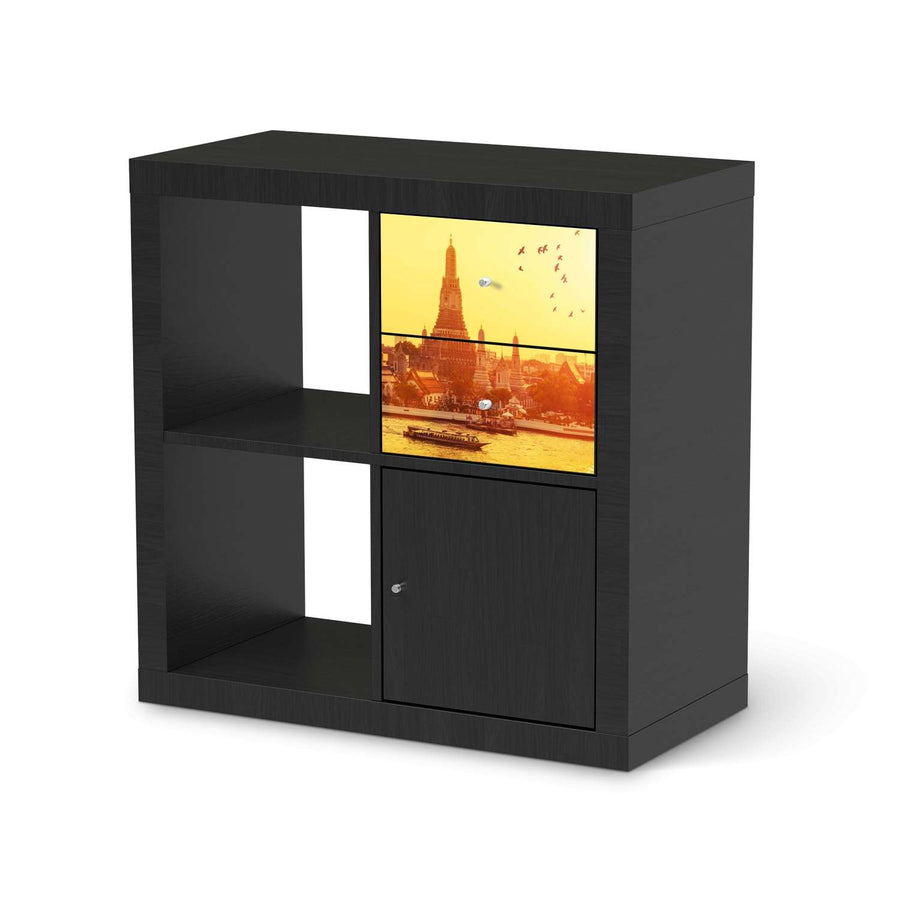 Möbelfolie Bangkok Sunset - IKEA Kallax Regal Schubladen - schwarz
