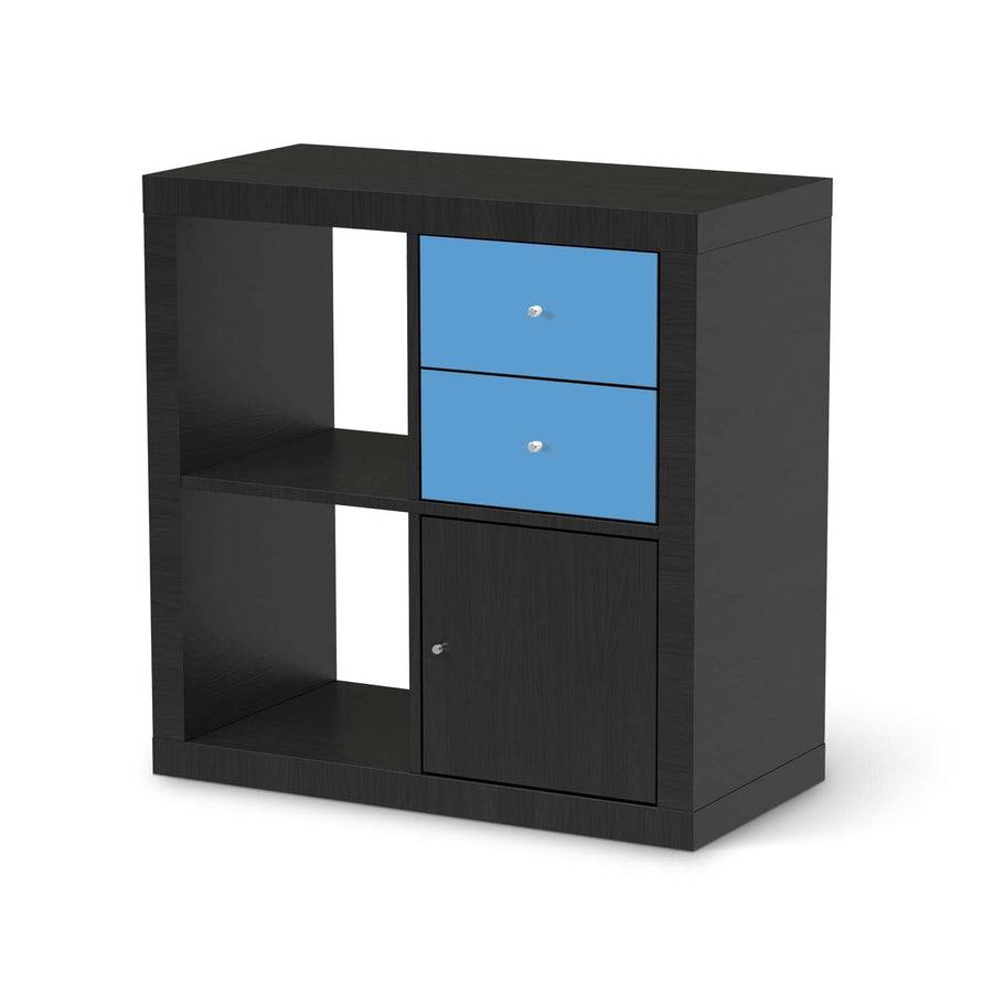 Möbelfolie Blau Light - IKEA Kallax Regal Schubladen - schwarz