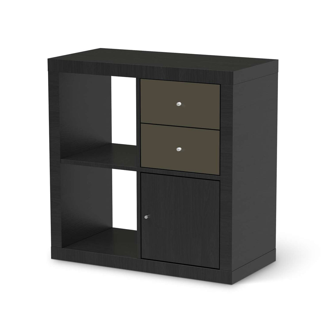 Möbelfolie Braungrau Dark - IKEA Kallax Regal Schubladen - schwarz